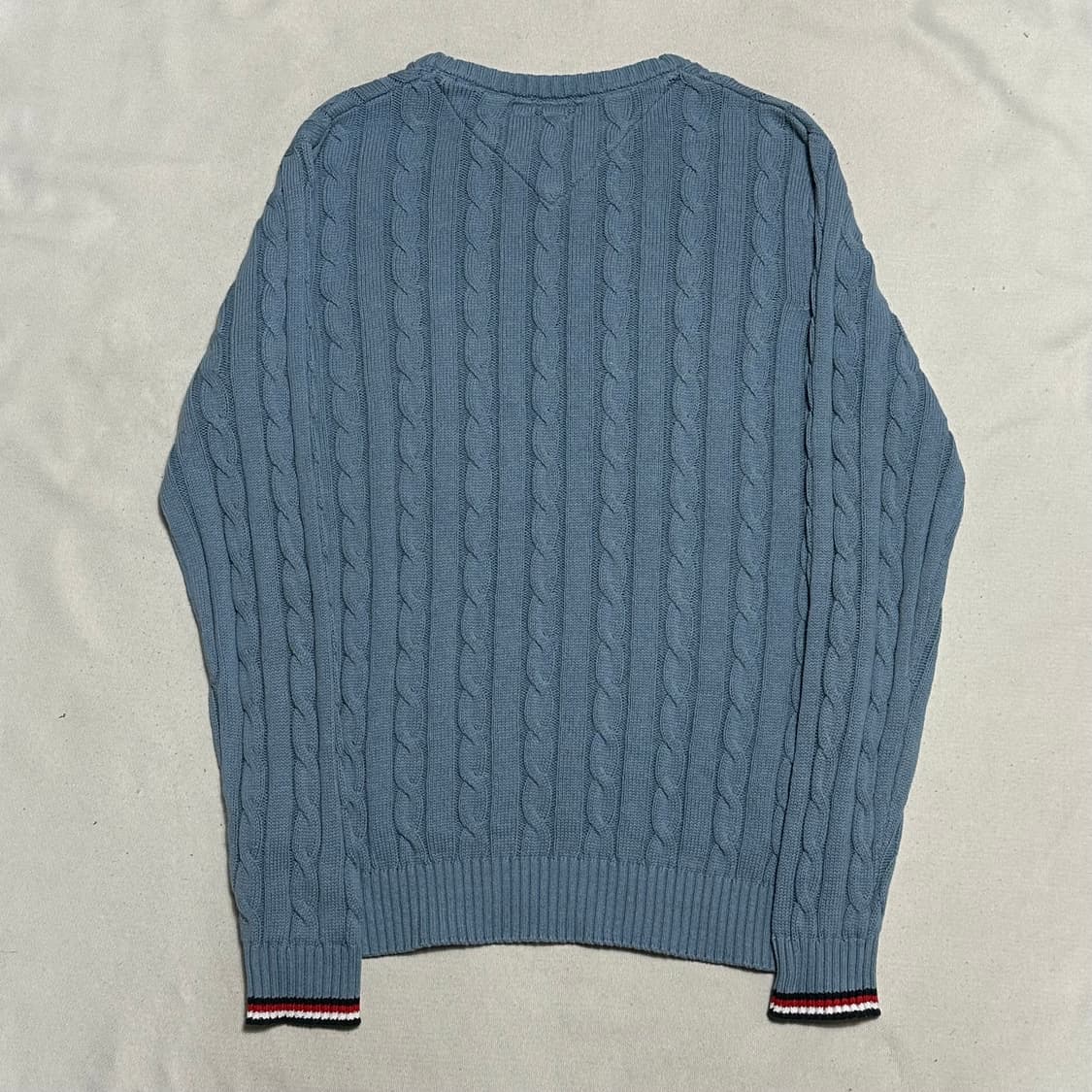 M 타미힐피거 스카이블루 케이블 니트 상품이미지3