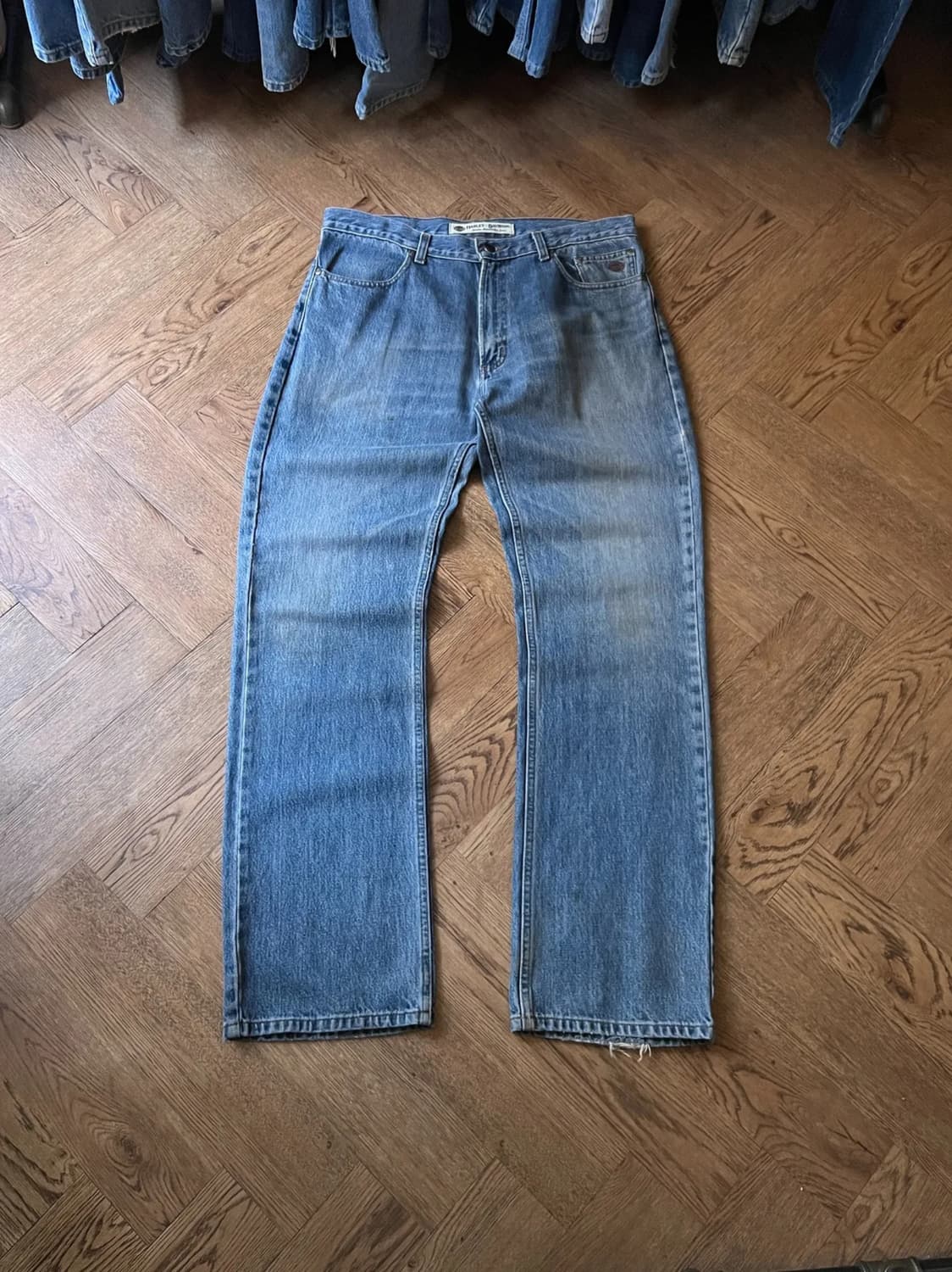 [36]할리데이비슨 빈티지 워싱 스트레이트 데님 팬츠 상품이미지1