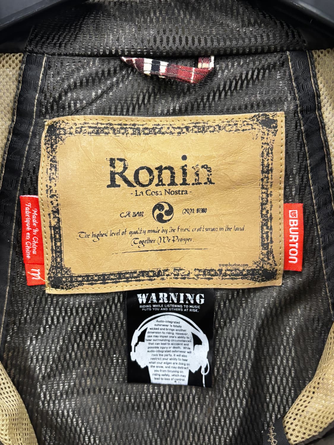 Burton x Ronin 스노우 보드 자켓 M 상품이미지4