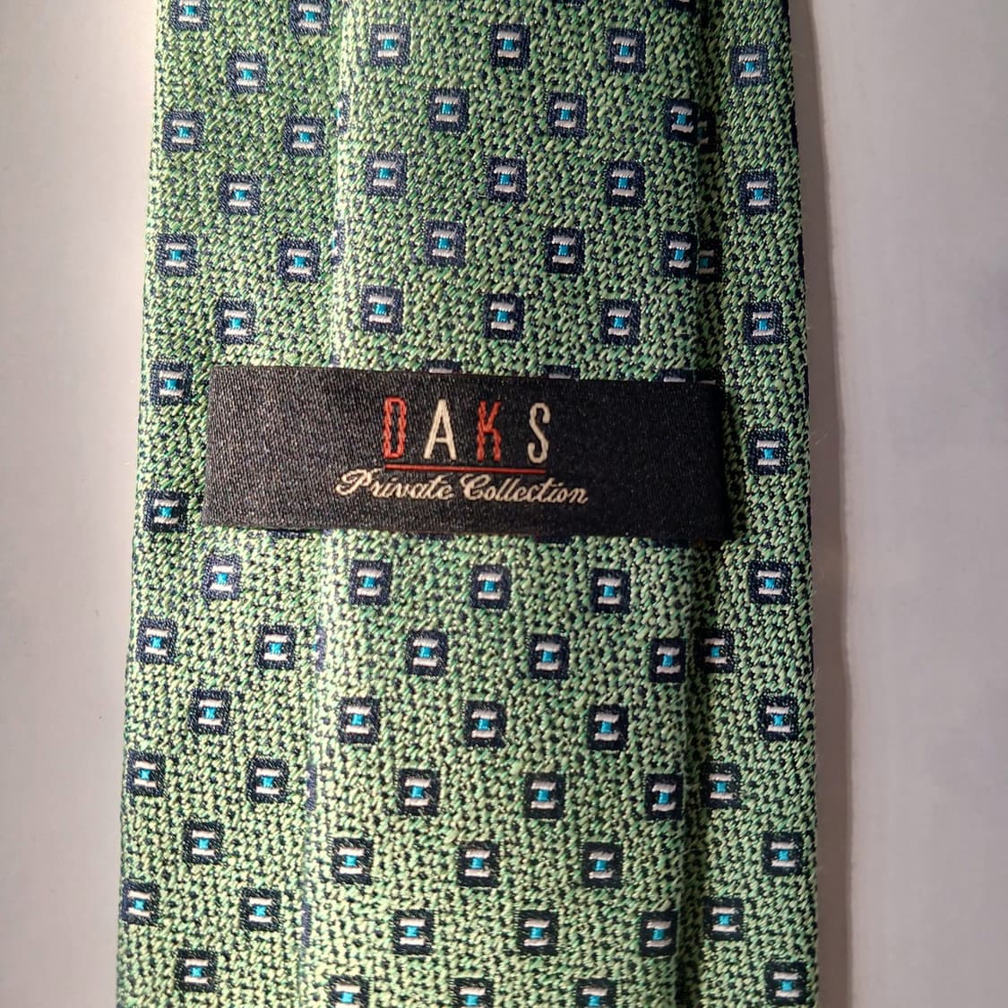 DAKS 닥스 실크 그린 패턴 넥타이 8cm S~A+등급 E815
 상품이미지9