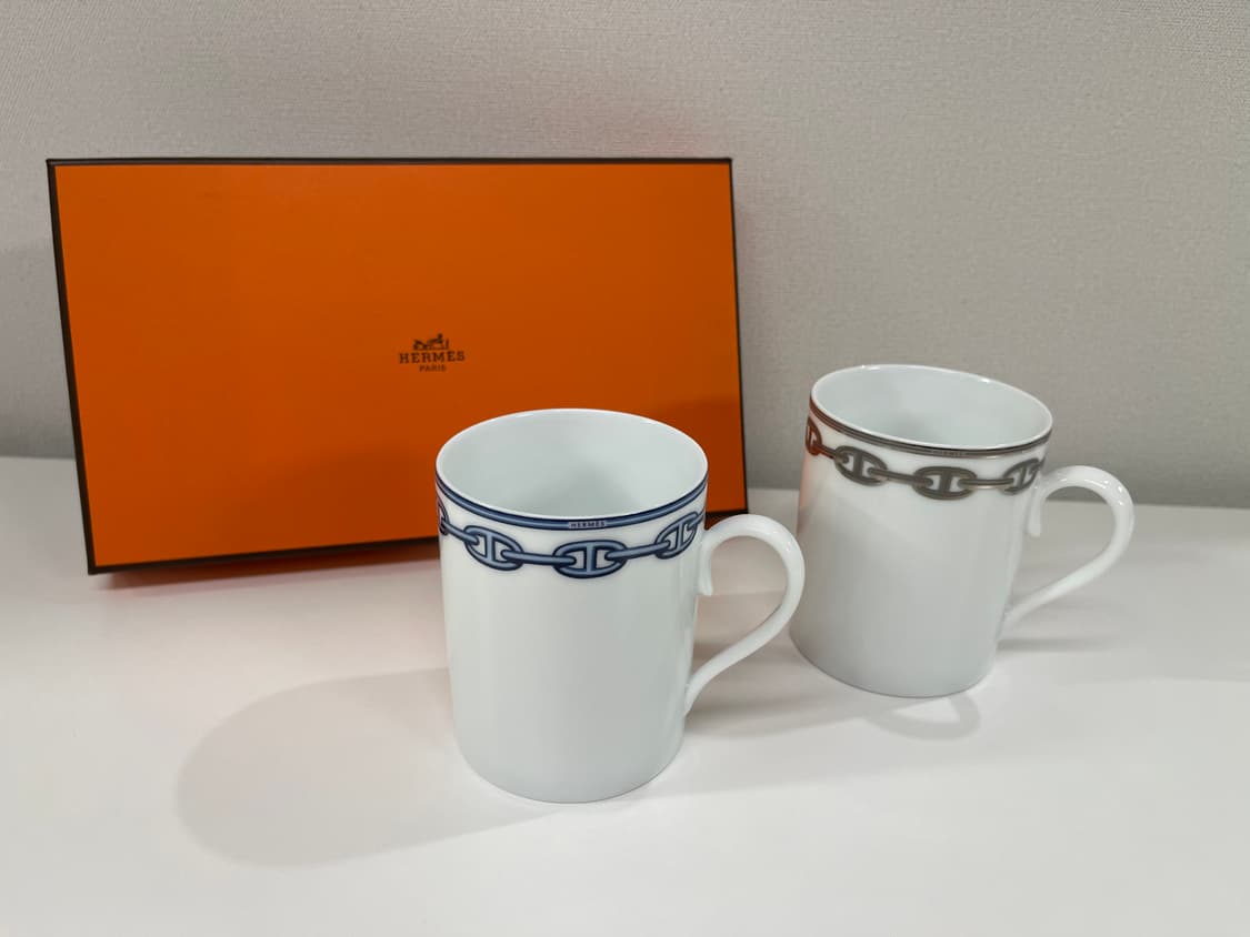 에르메스 샹달 블루, 플래티넘 머그컵 2P 세트 HERMES 상품이미지1