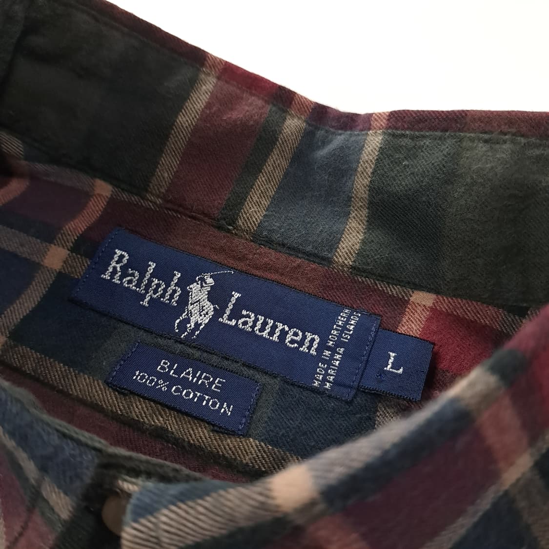 CK285 L 폴로 90s 미국판 클래식 타탄체크 셔츠 남방 상품이미지3