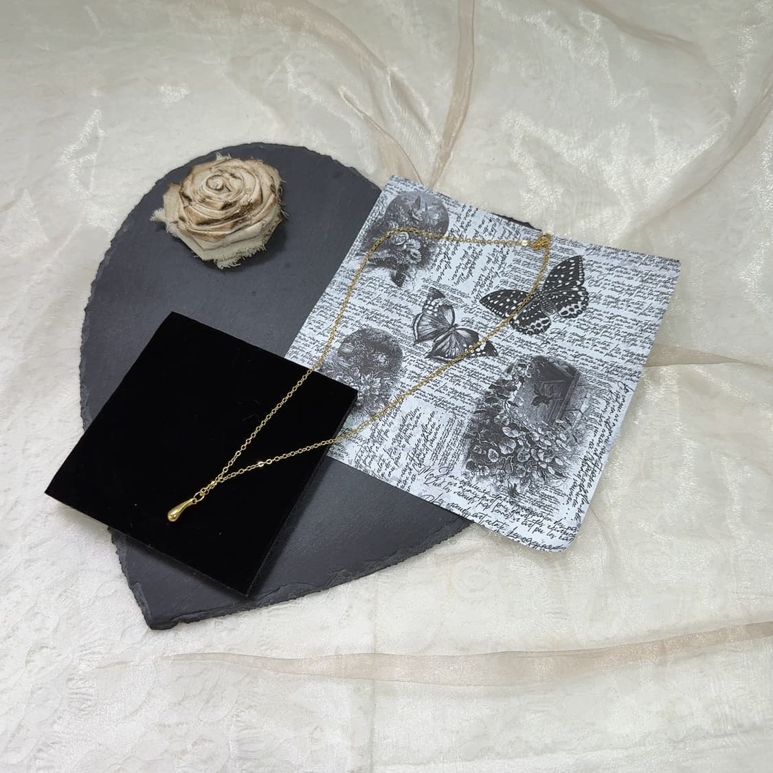 빈티지 미니멀 물방울 목걸이 상품이미지2