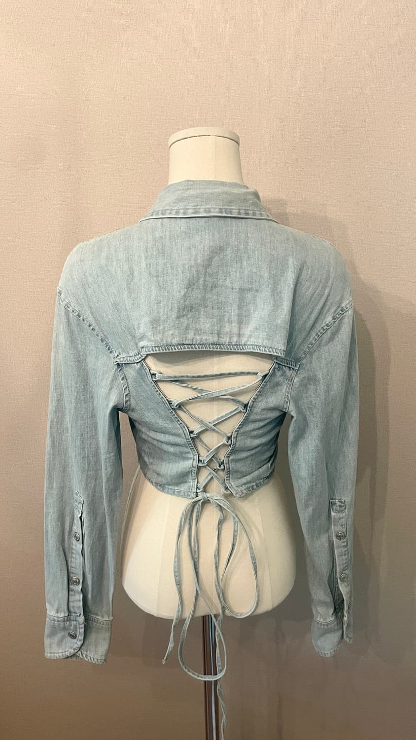 백 스트랩 포인트 코튼 청자켓 상품이미지1