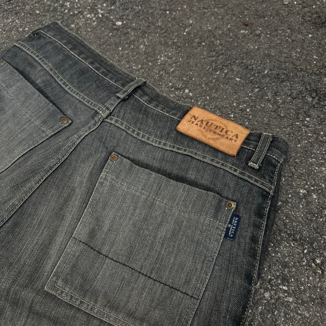 마지막에 코디샷 90s 노티카 더블니 흑청 와이드 데님 팬츠 힙합 바지 상품이미지5