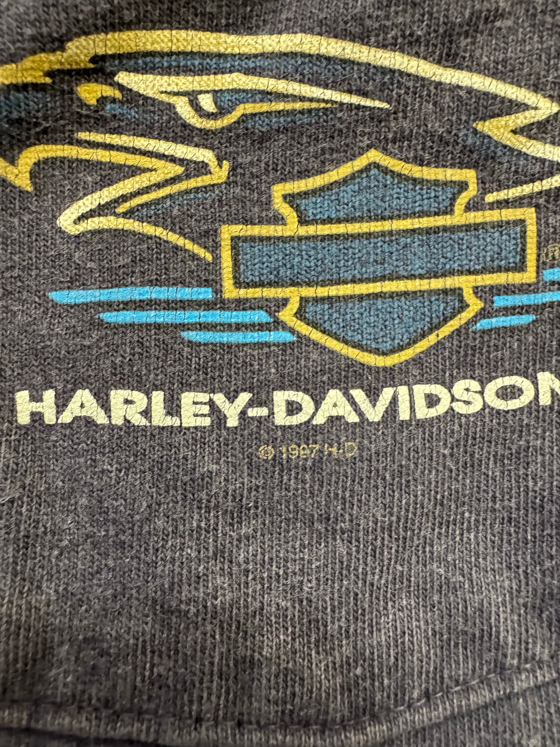 90s 할리데이비슨 이글 코튼 카라티셔츠 상품이미지4