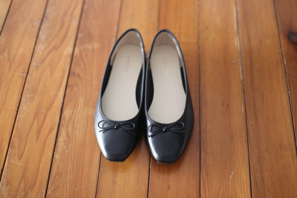 블랙 리본 플랫 슈즈 상품이미지4