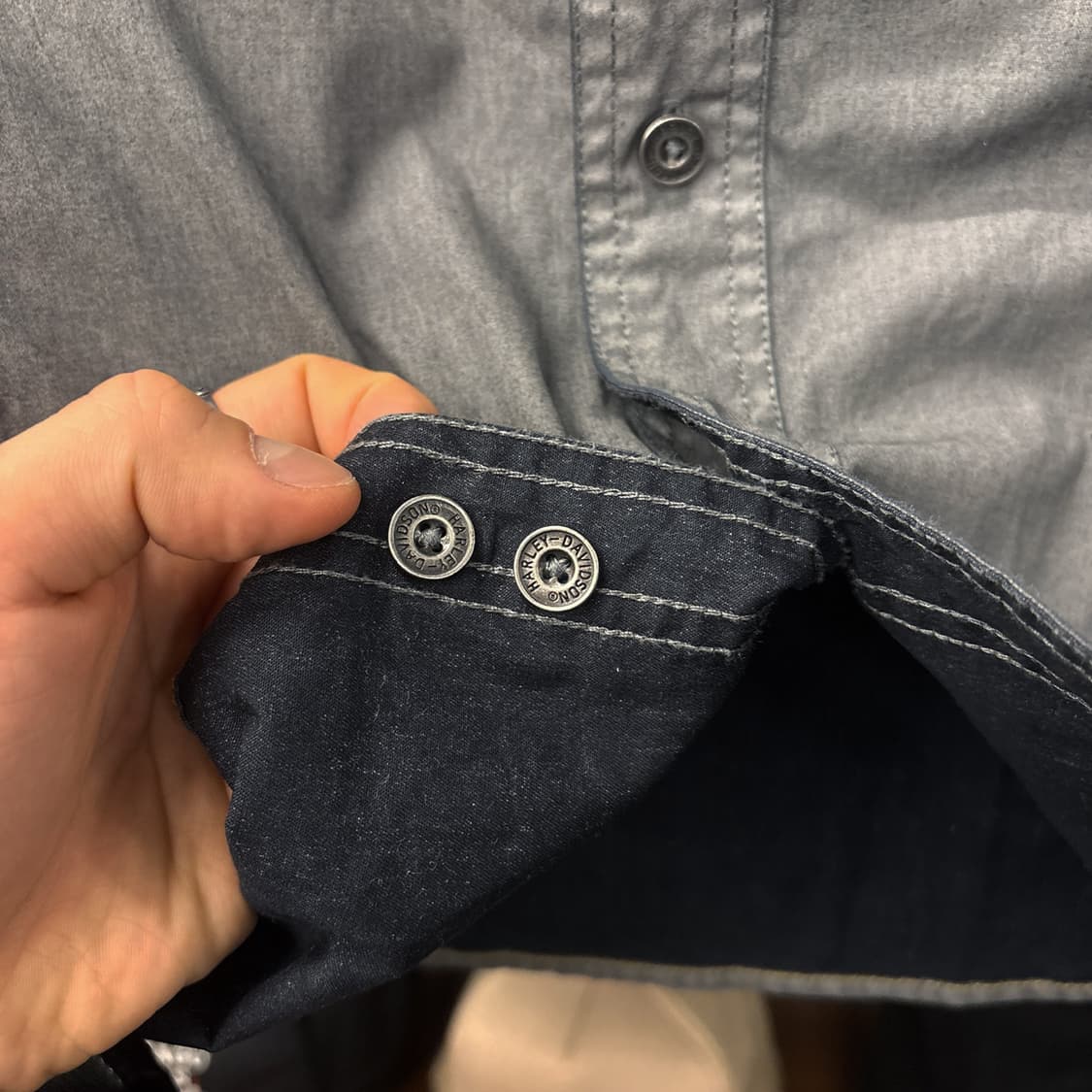 할리데이비슨 피그먼트 다잉 H-DMC 스텐실 워크셔츠 N1066 상품이미지8