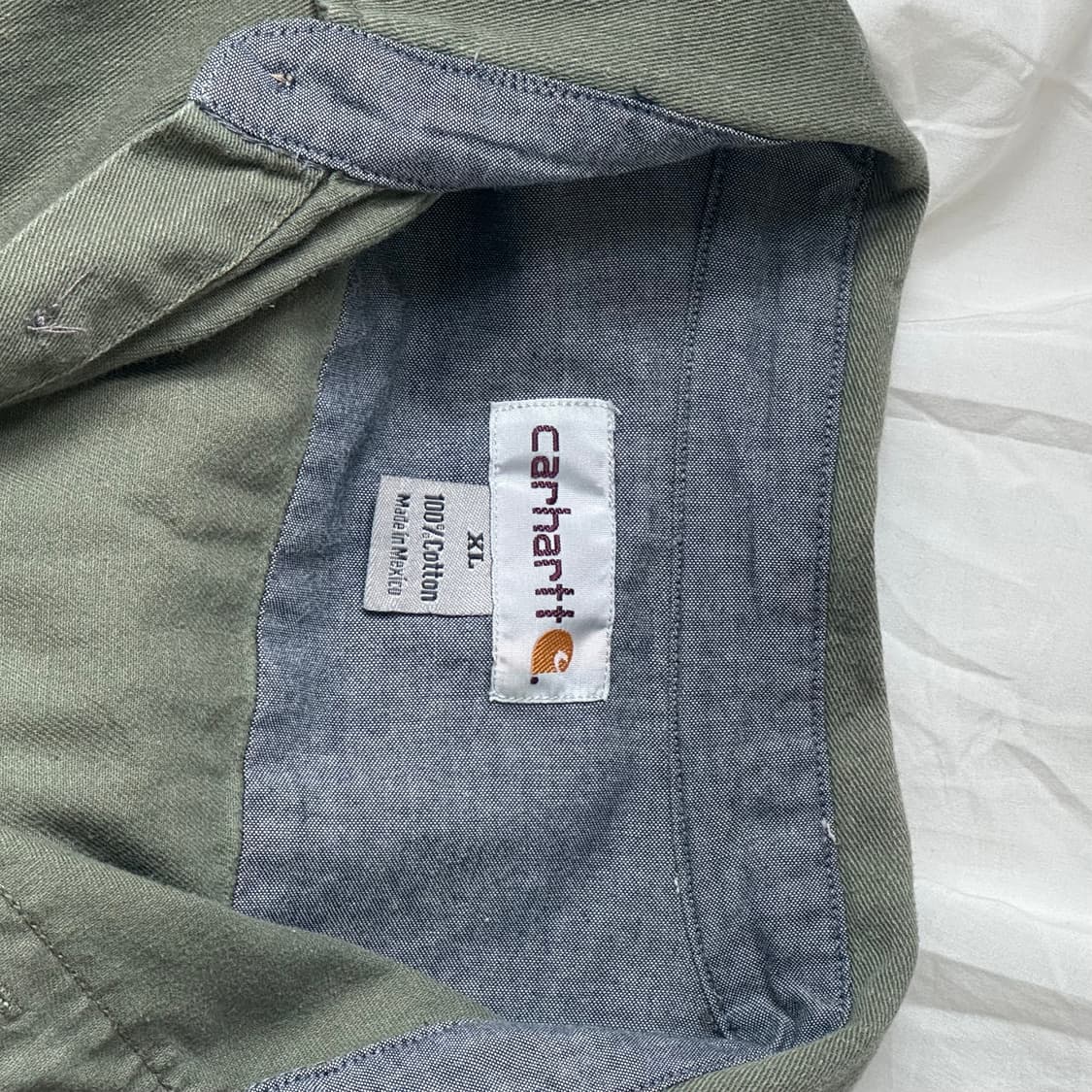 Carhartt 칼하트 데님포인트 카키 XL 셔츠 황금사이즈 상품이미지3