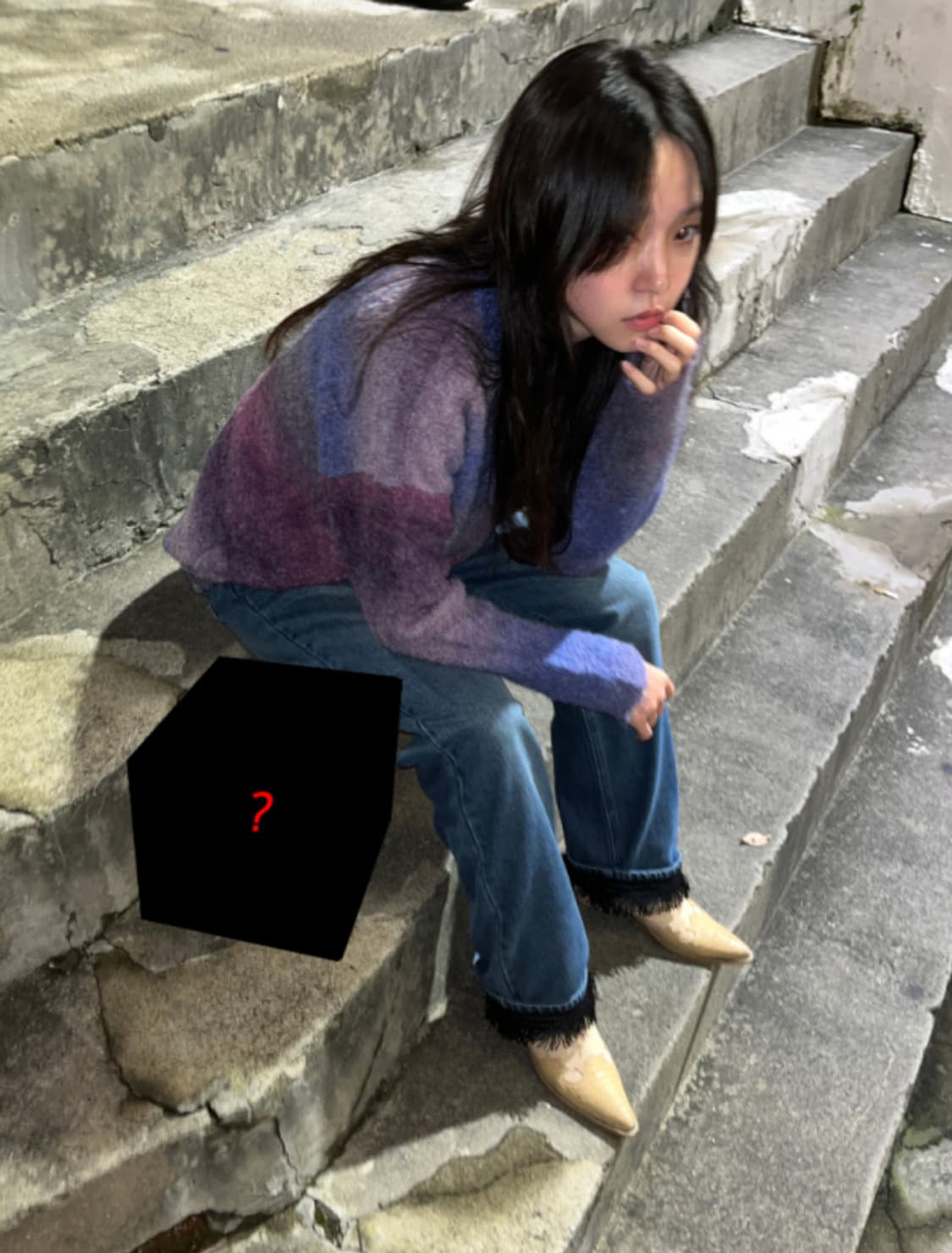 김아홉 프린지 롱 데님 블랙트리밍 M 상품이미지2