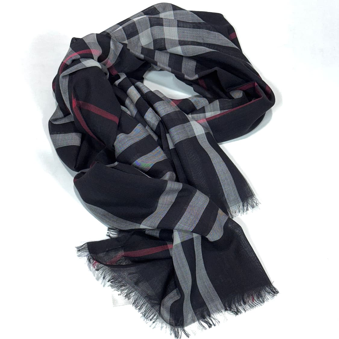 버버리 울 실크 체크 스카프 상품이미지3
