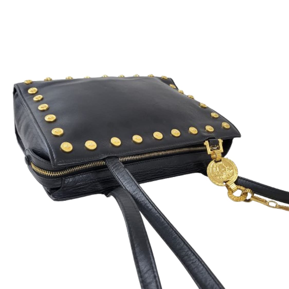 정품 베르사체 빈티지 블랙 레더 체인 숄더백 상품이미지6