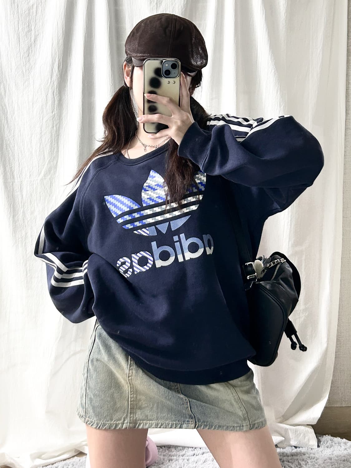 아디다스 빅로고 삼선 맨투맨 상품이미지1