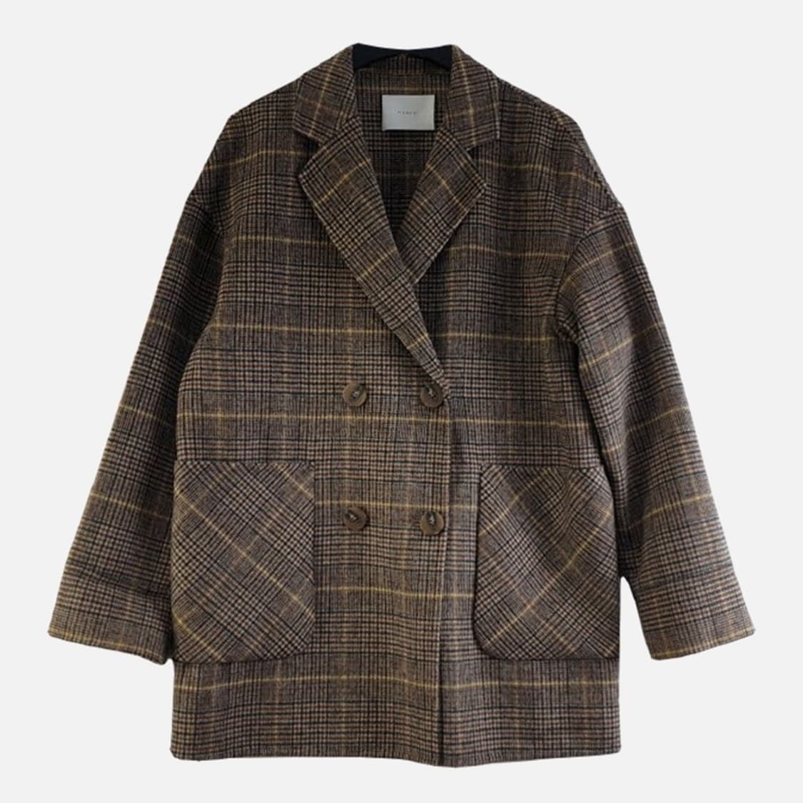 피그먼트 여성FREE 체크 핸메 코트 M5912 상품이미지1