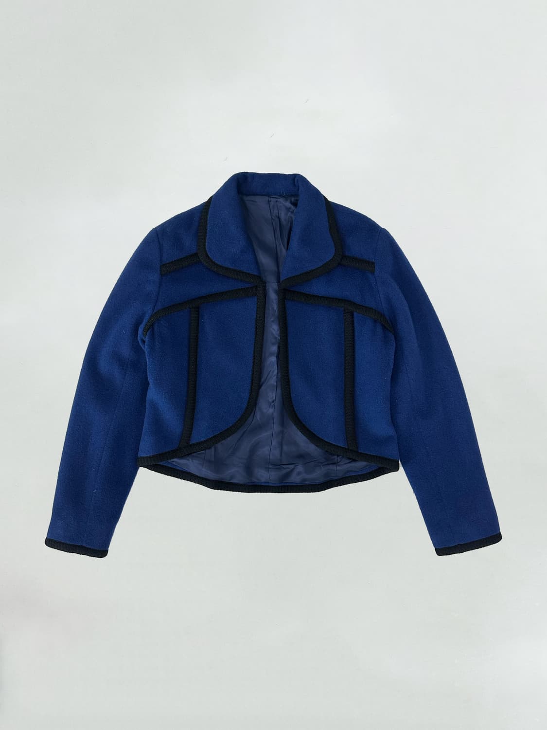 요지야마모토 파이핑 크롭 울자켓 상품이미지1