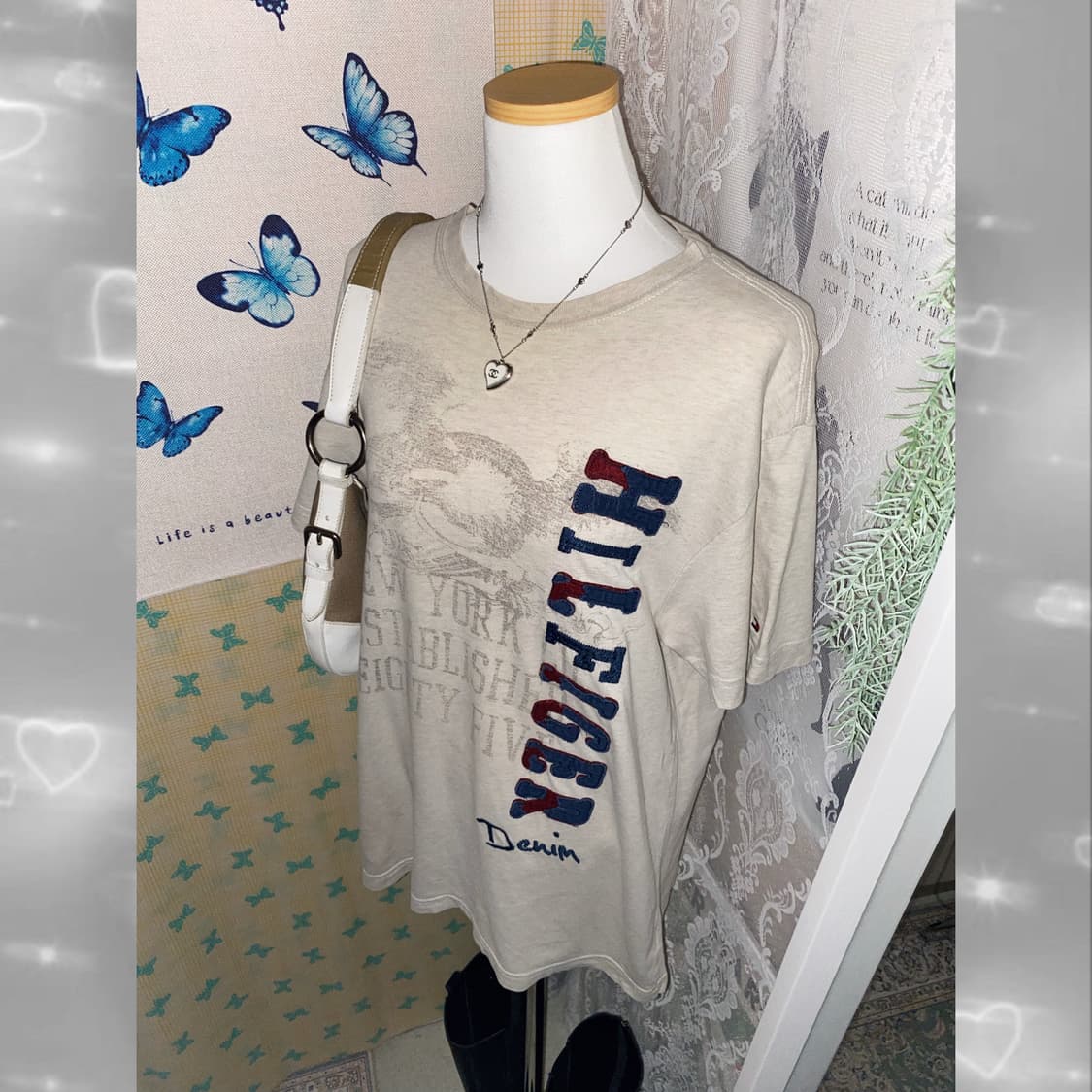 타미 베이지 오버핏 반팔 티셔츠 상품이미지2