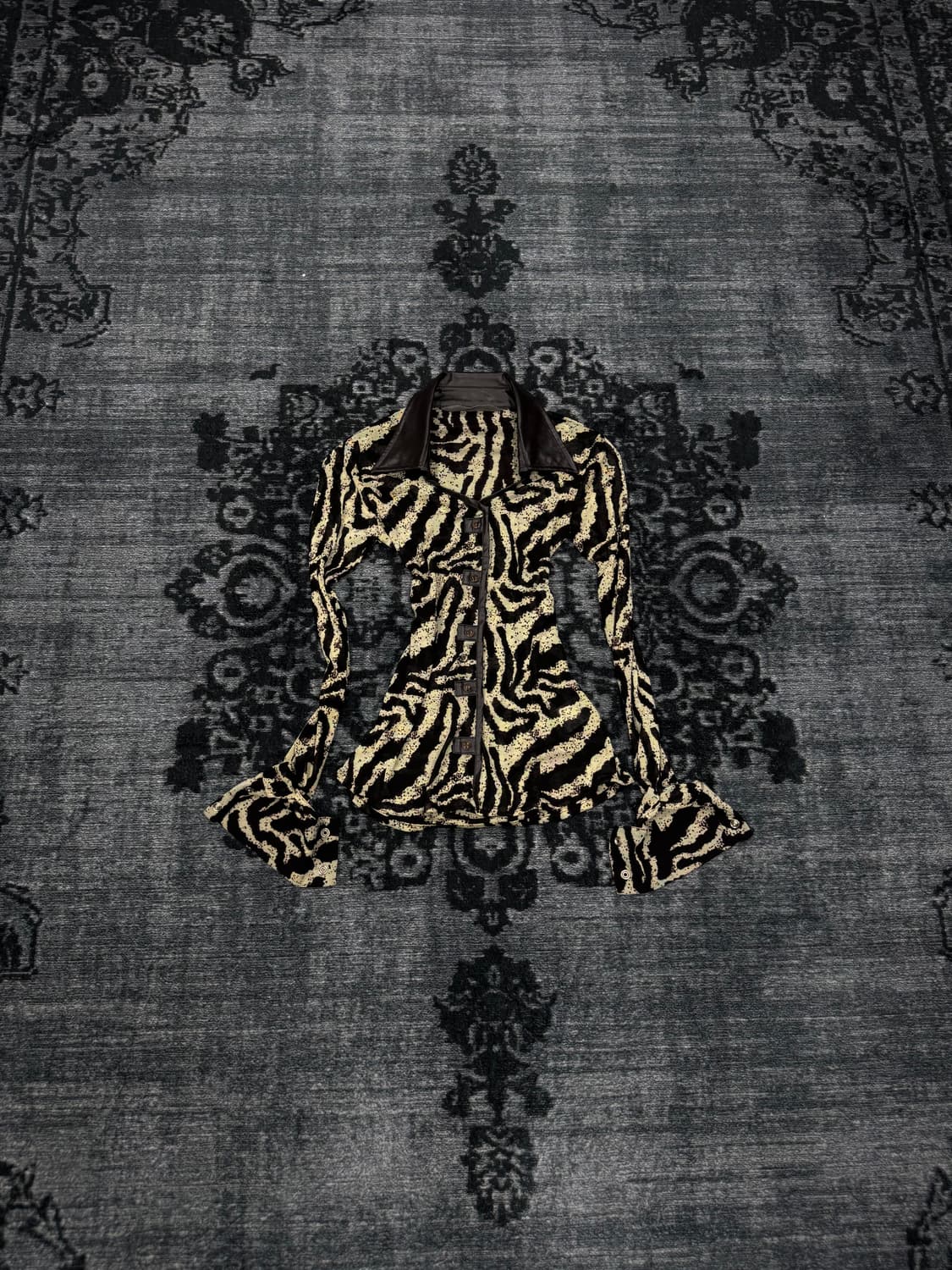 Cook jeans zebra leather trimming see th 상품이미지1