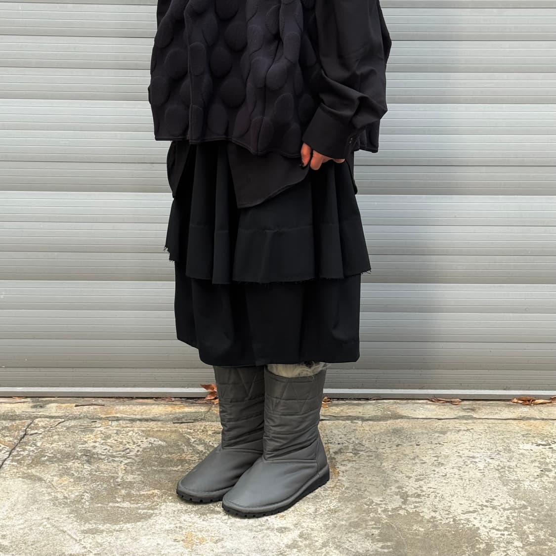 GrayBack Zip nylon fur boots 상품이미지8