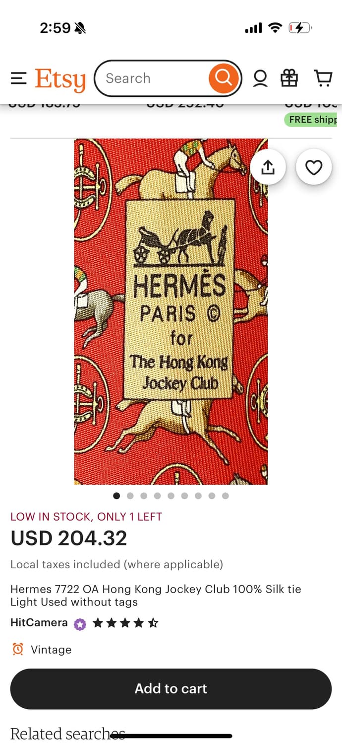 에르메스 HERMES 홍콩 자키 클럽 기수 패턴 실크 넥타이 핑크 상품이미지10