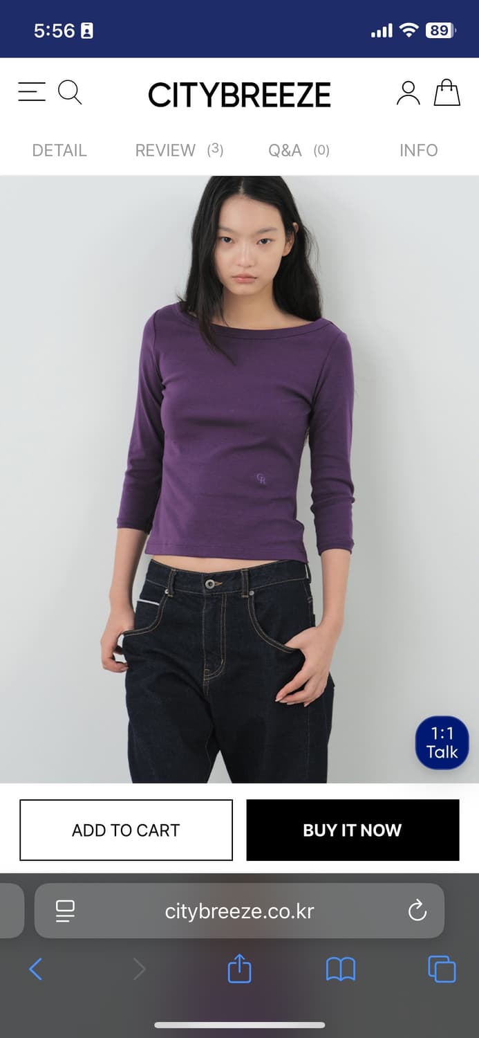 시티브리즈 보트넥 7부티 퍼플 상품이미지1