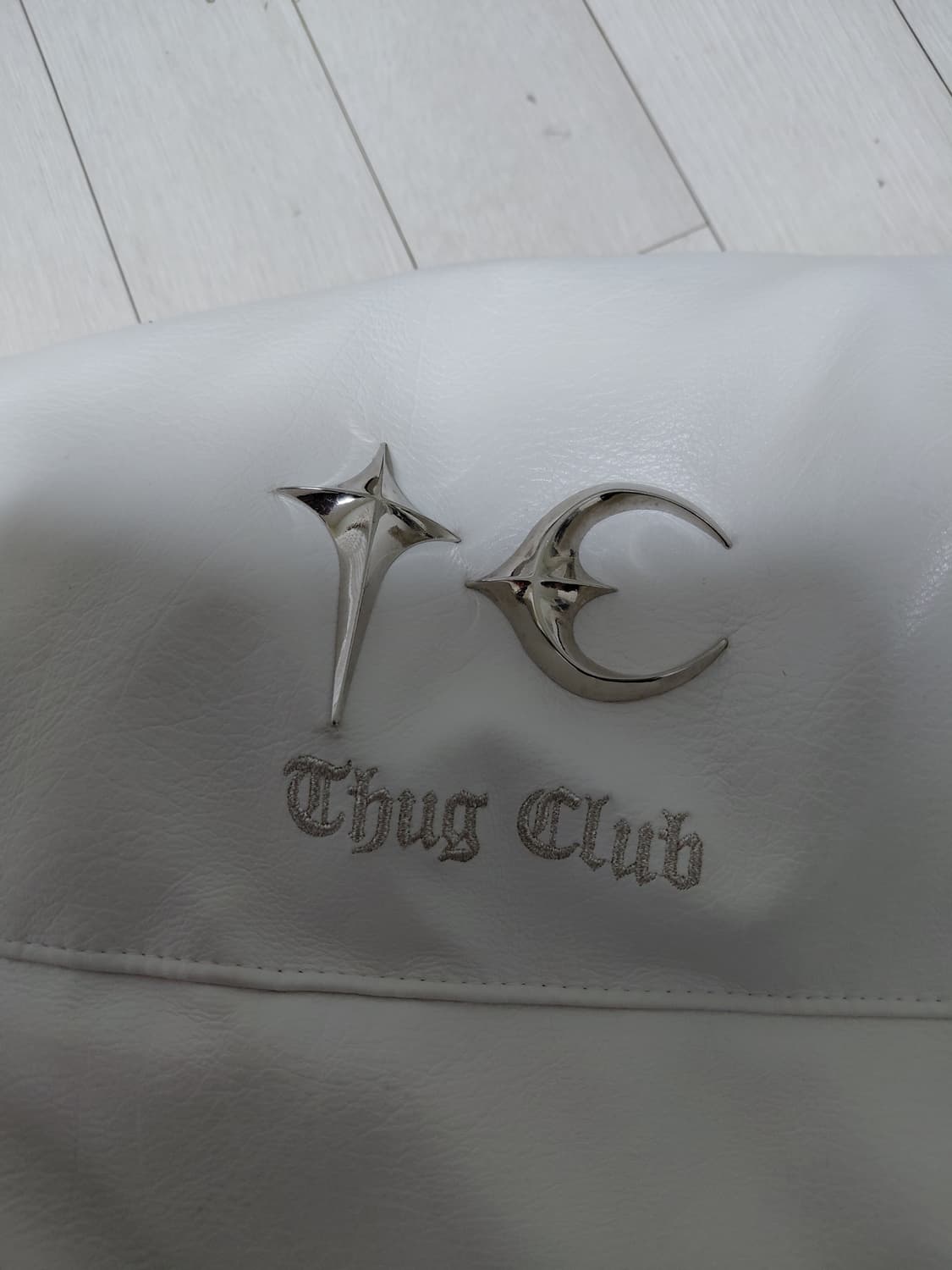 떠그클럽 레더패딩 화이트 가죽패딩 2사이즈 점퍼 상품이미지7