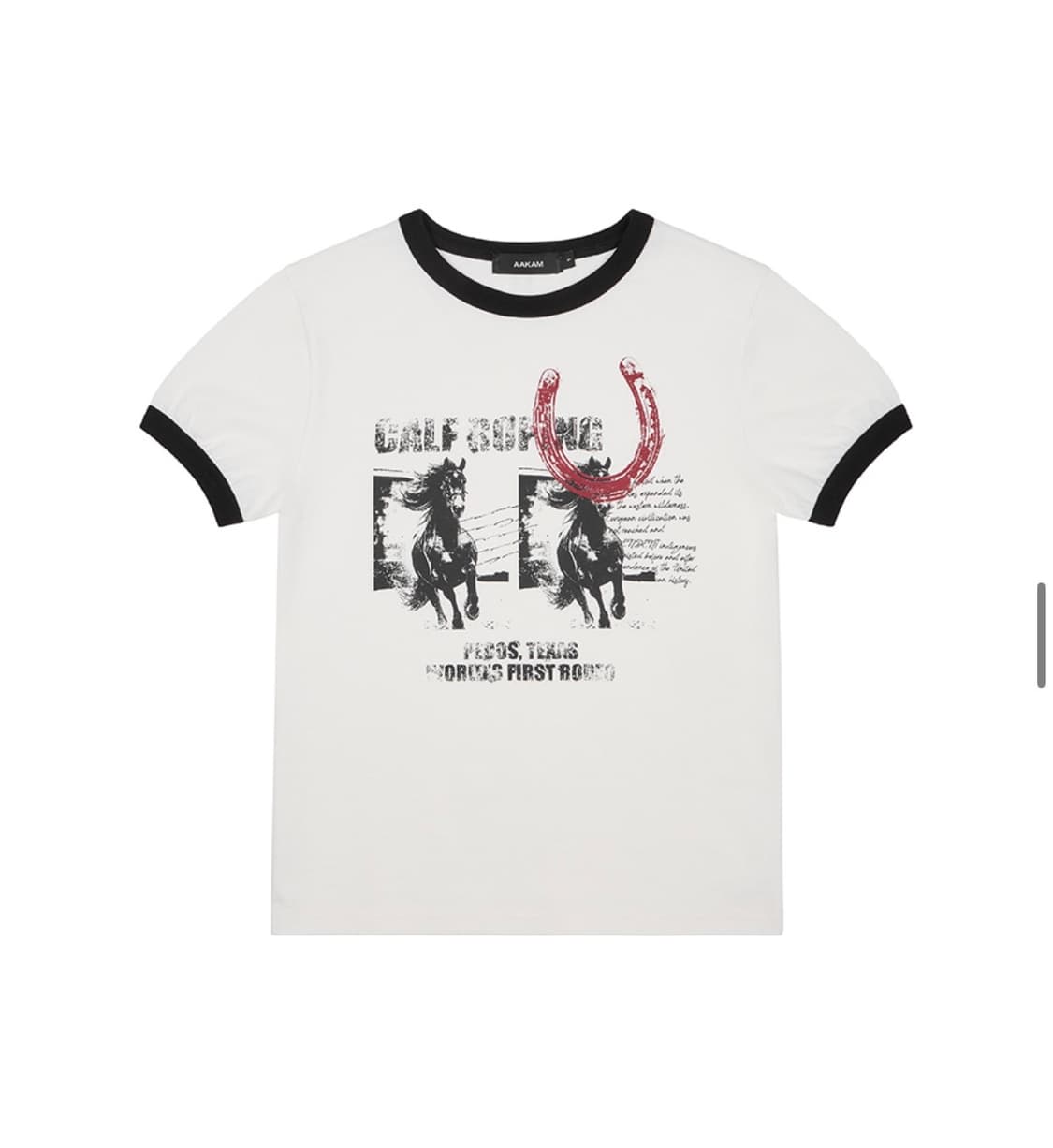 [새상품/아캄] Horseshoe Ringer Top (White/1) 상품이미지1