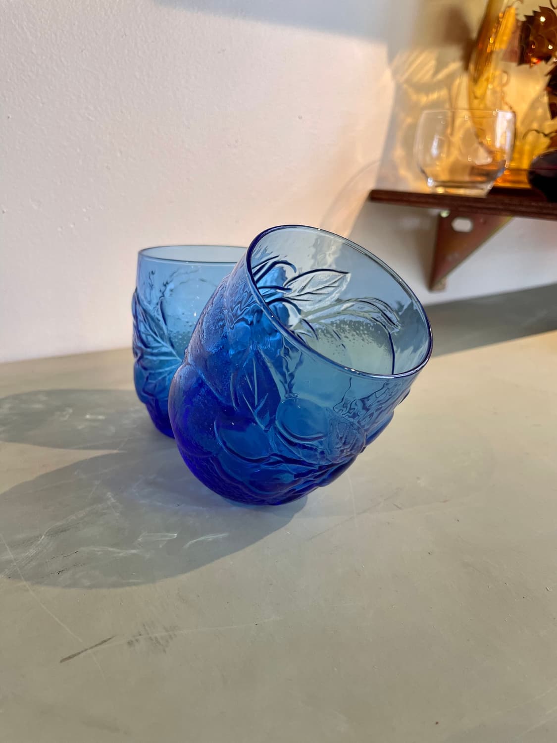 빈티지 일본 블루컬러 과일잔 상품이미지3