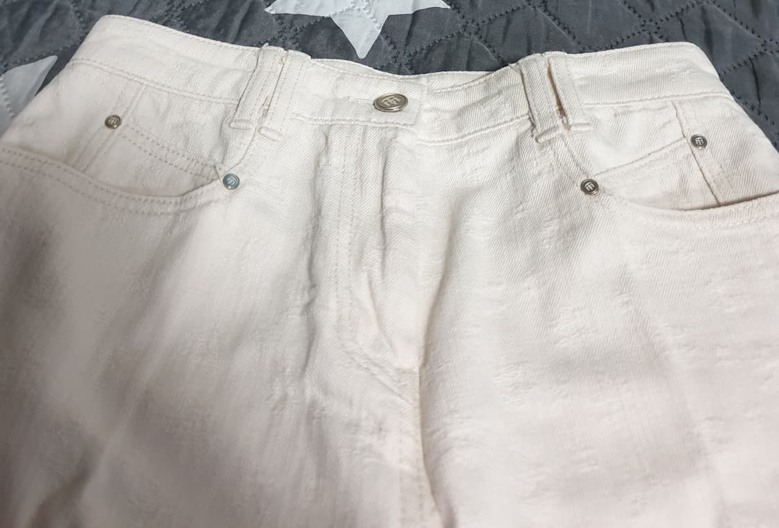 (이태리) 타임 FAISA원사 백로고 레터링 와이드 데미지 데님진(29) 상품이미지2