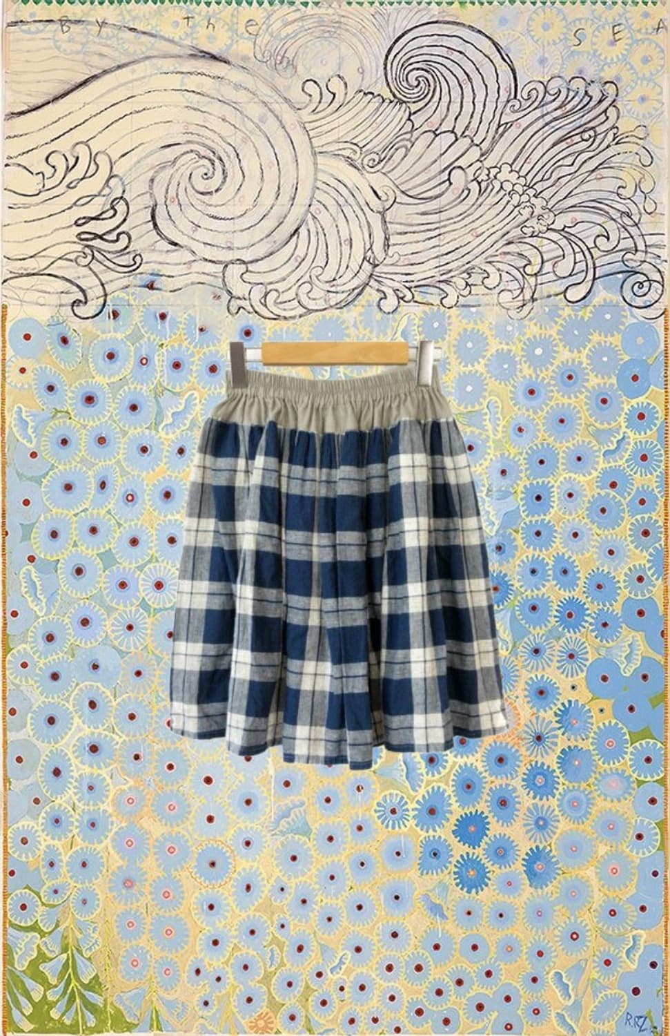 Beams Boy 빔즈보이 블루 체크 플레어 스커트 상품이미지1