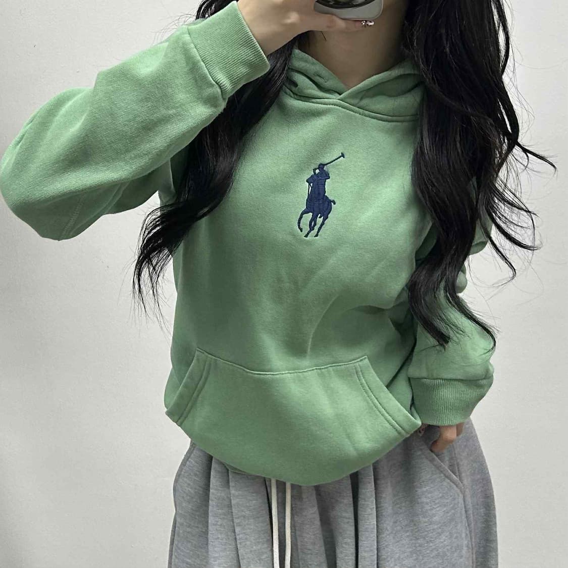 *최신형 폴로 랄프로렌 큐알택 빅포니 러블리힙 스웨트셔츠 후드티(L) 상품이미지1