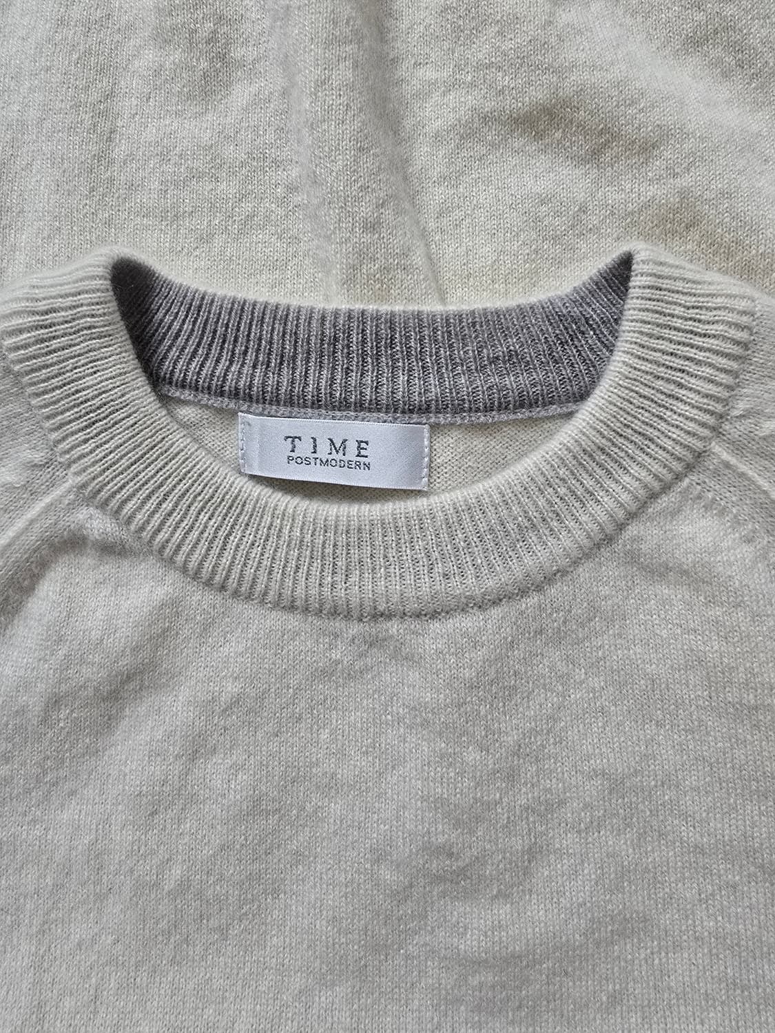 타임 캐시미어100% 레터링 니트티 상품이미지8