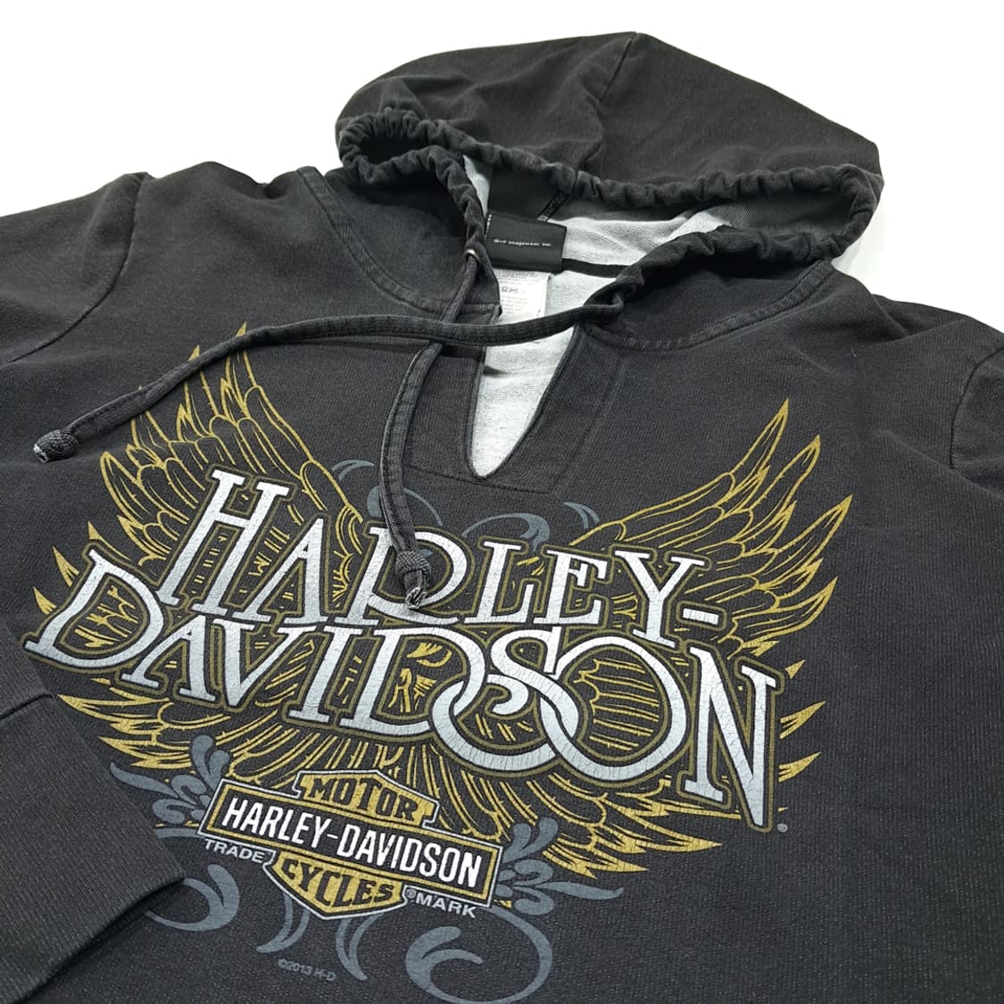 CL641 XL 할리데이비슨 미국판 코튼혼방 차콜 블랙 후드 상품이미지3