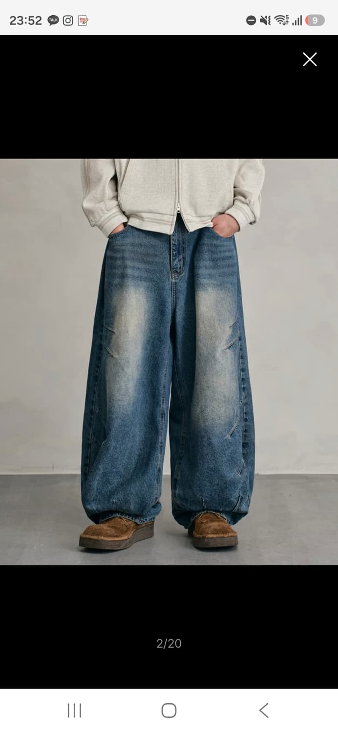 Balloon Wide Jeans DCPT055YLBlueB 상품이미지2