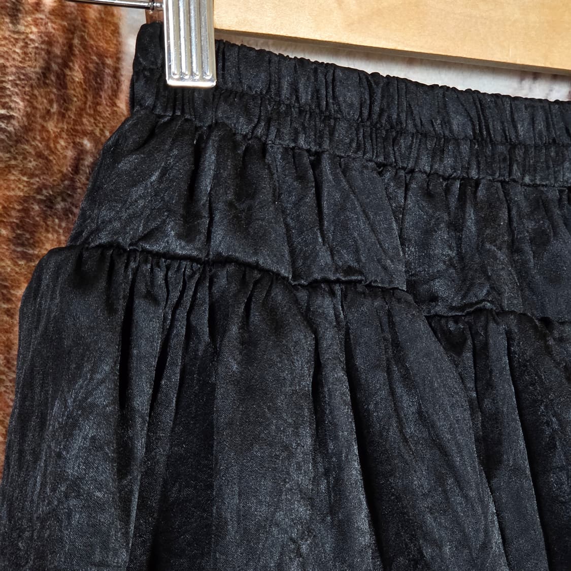 빈티지 블랙 벨벳 캉캉 미니 스커트 상품이미지2