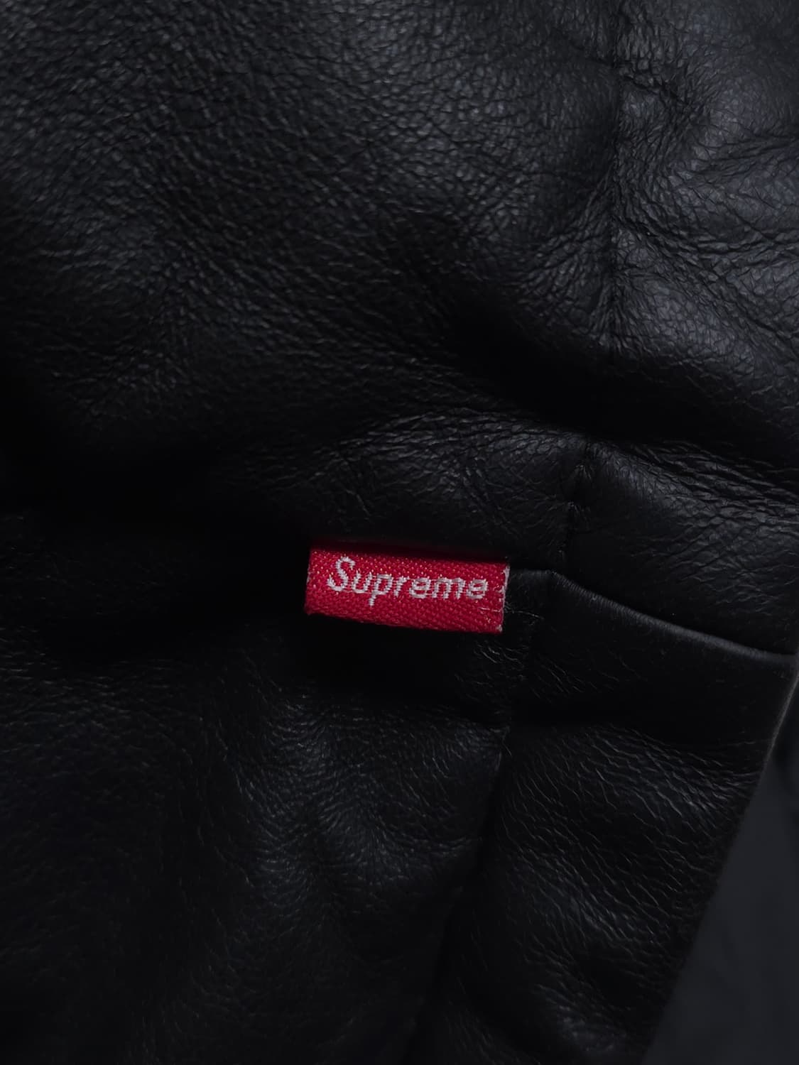 [L] 슈프림 노스페이스 레더 눕시 패딩 블랙 상품이미지7
