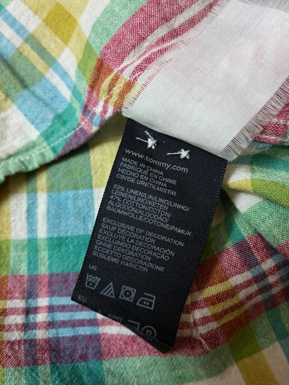 타미힐피거 00's 린넨 Y2K 체크 셔츠 PN8062 상품이미지7