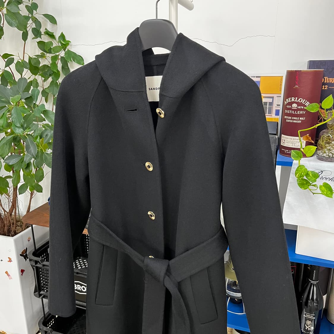 산드로 우먼 캐시미어 블렌드 후드코트 43 상품이미지2