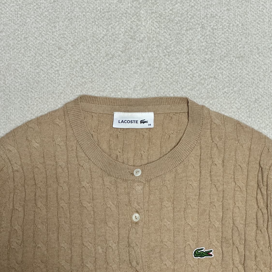 라코스테 여성 케이블 크루넥 가디건 상품이미지5