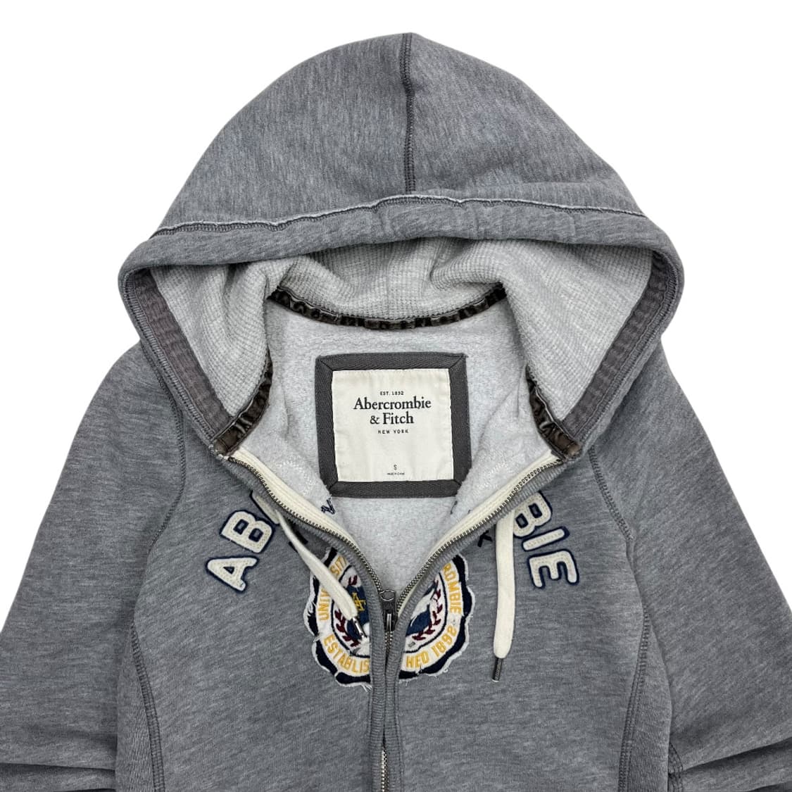 아베크롬비 뉴욕 패치로고 투웨이 그레이 후드집업 S 상품이미지5