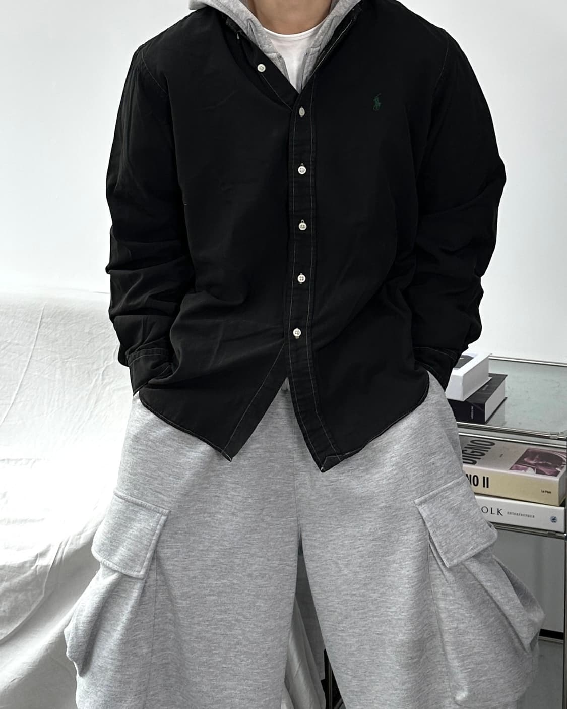 폴로 랄프로렌 블랙 스티치 셔츠 L 상품이미지1