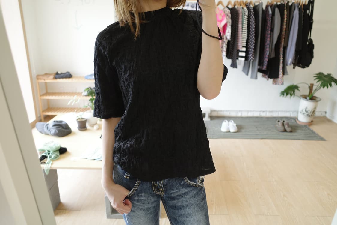 Pleated Black T-Shirts  상품이미지4