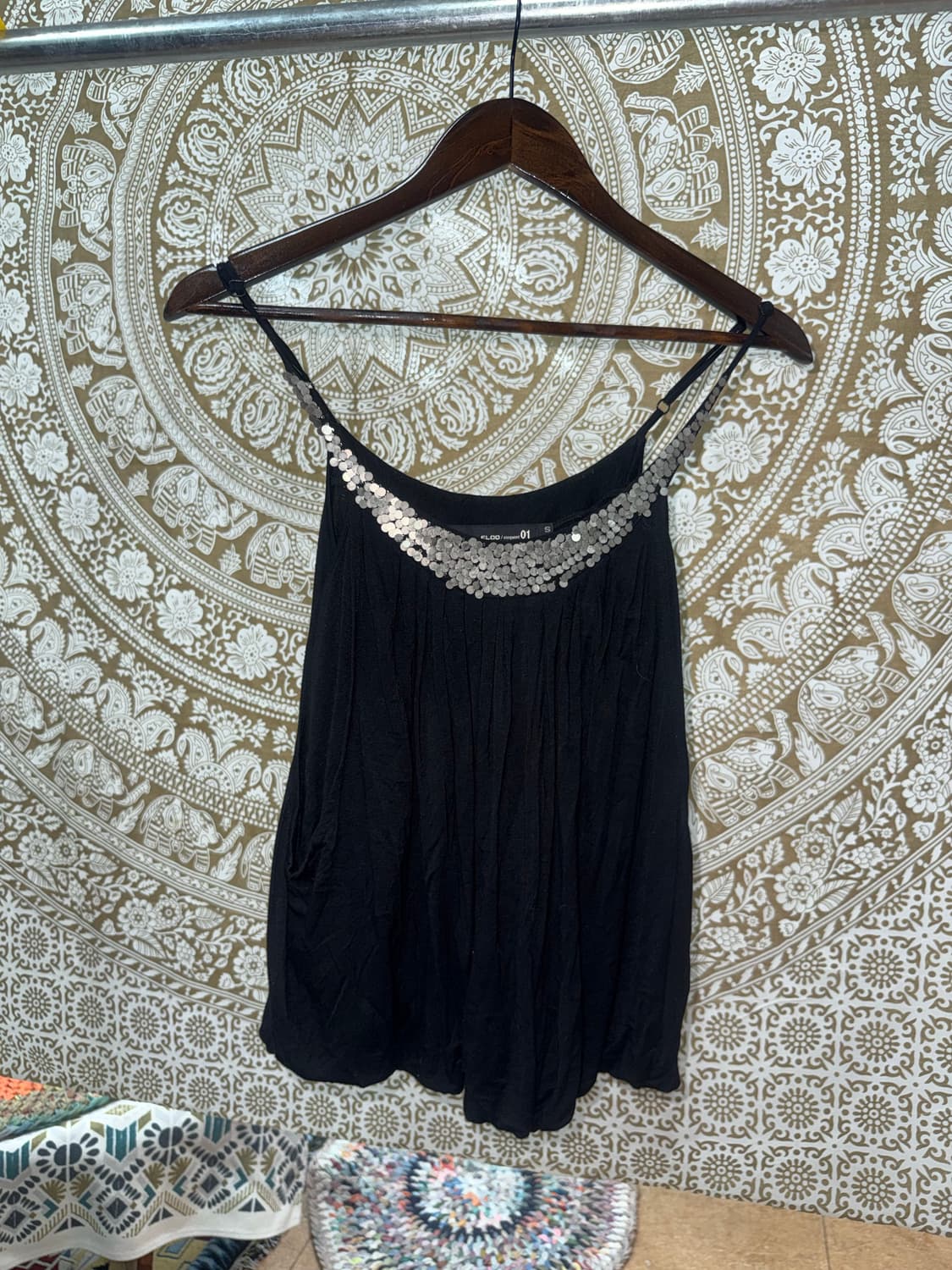 빈티지 여성 스팽글 나시 슬리브리스  상품이미지2