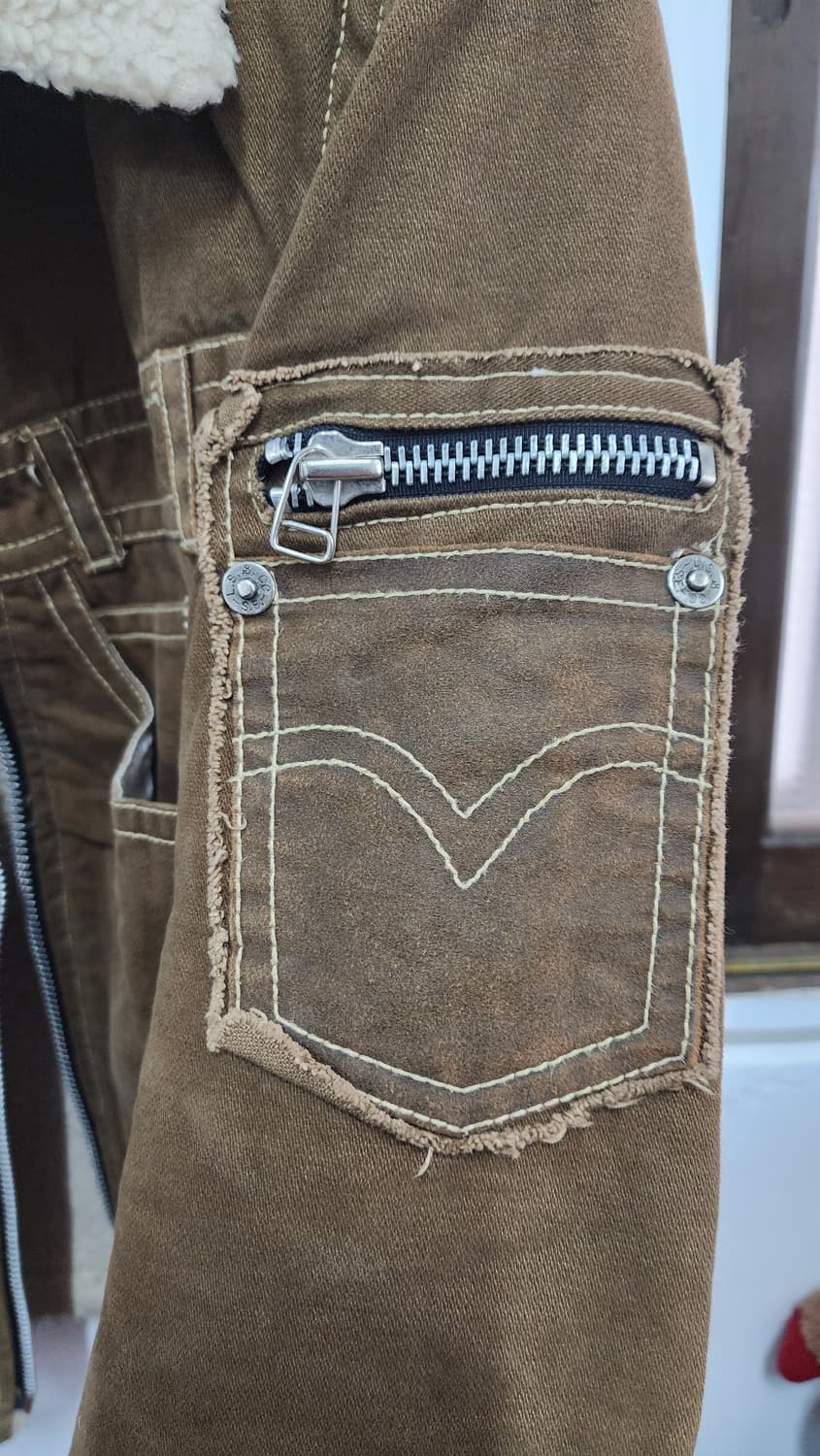 YAJAYU 브라운 코듀로이 양털 카라 자켓 상품이미지5