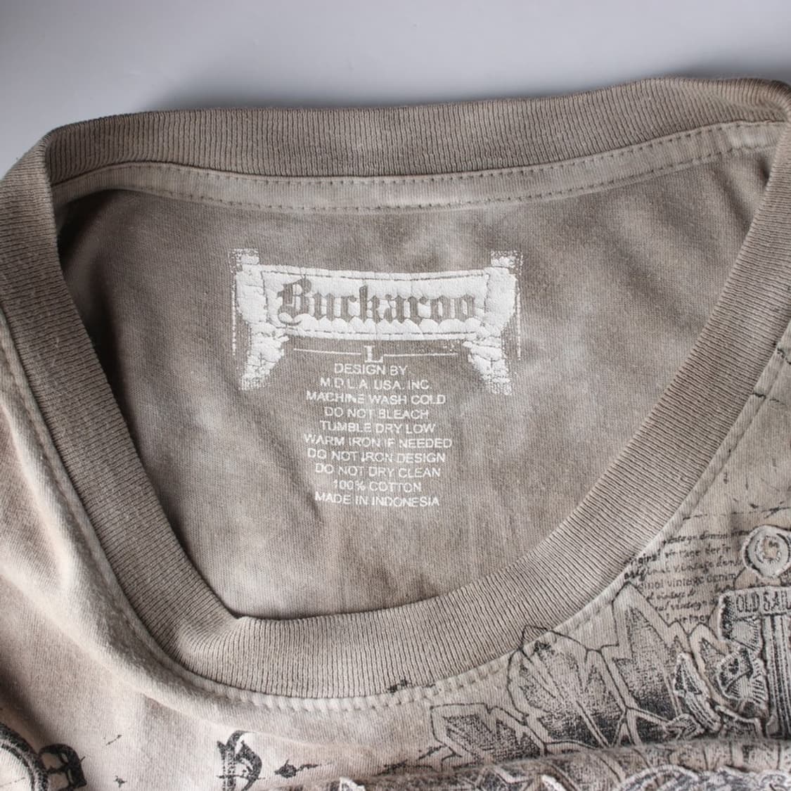 버커루 Y2K 그런지 타이다이 그래픽 반팔 티셔츠 L 상품이미지5