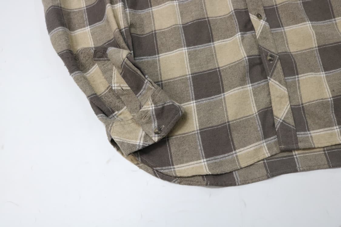 Valman 발만 웨스턴 디테일 샌드 브라운 빅체크 플란넬 셔츠 상품이미지4
