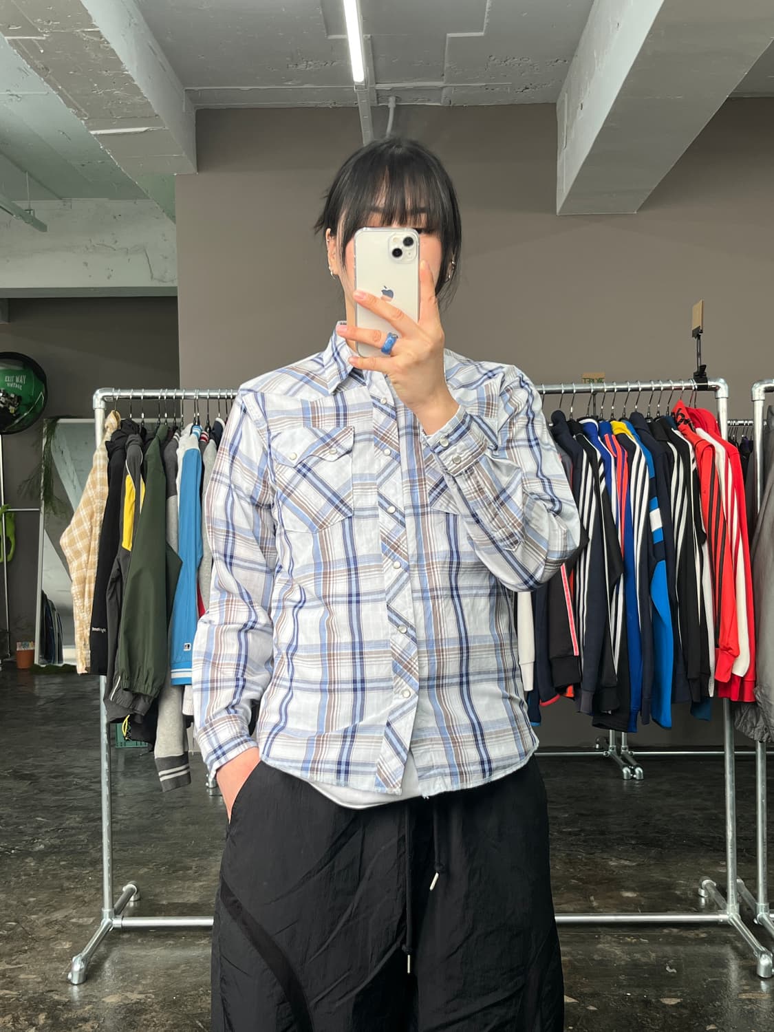 랭글러 웨스턴 체크 셔츠 상품이미지1