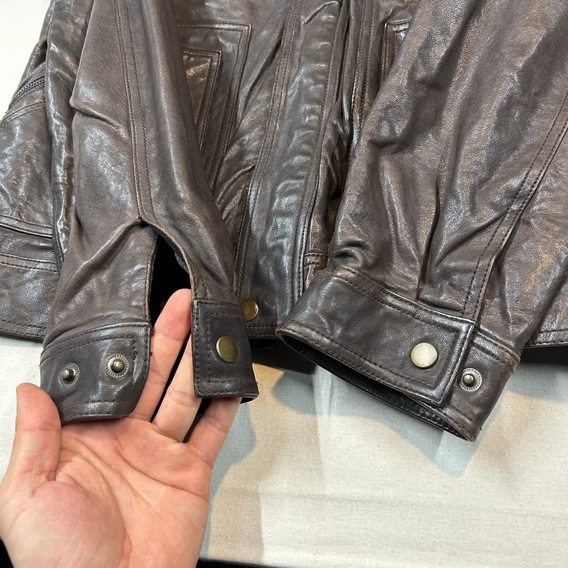 XL) 빈티지 테크니컬 멀티포켓 램스킨 레더 양가죽 자켓 상품이미지7