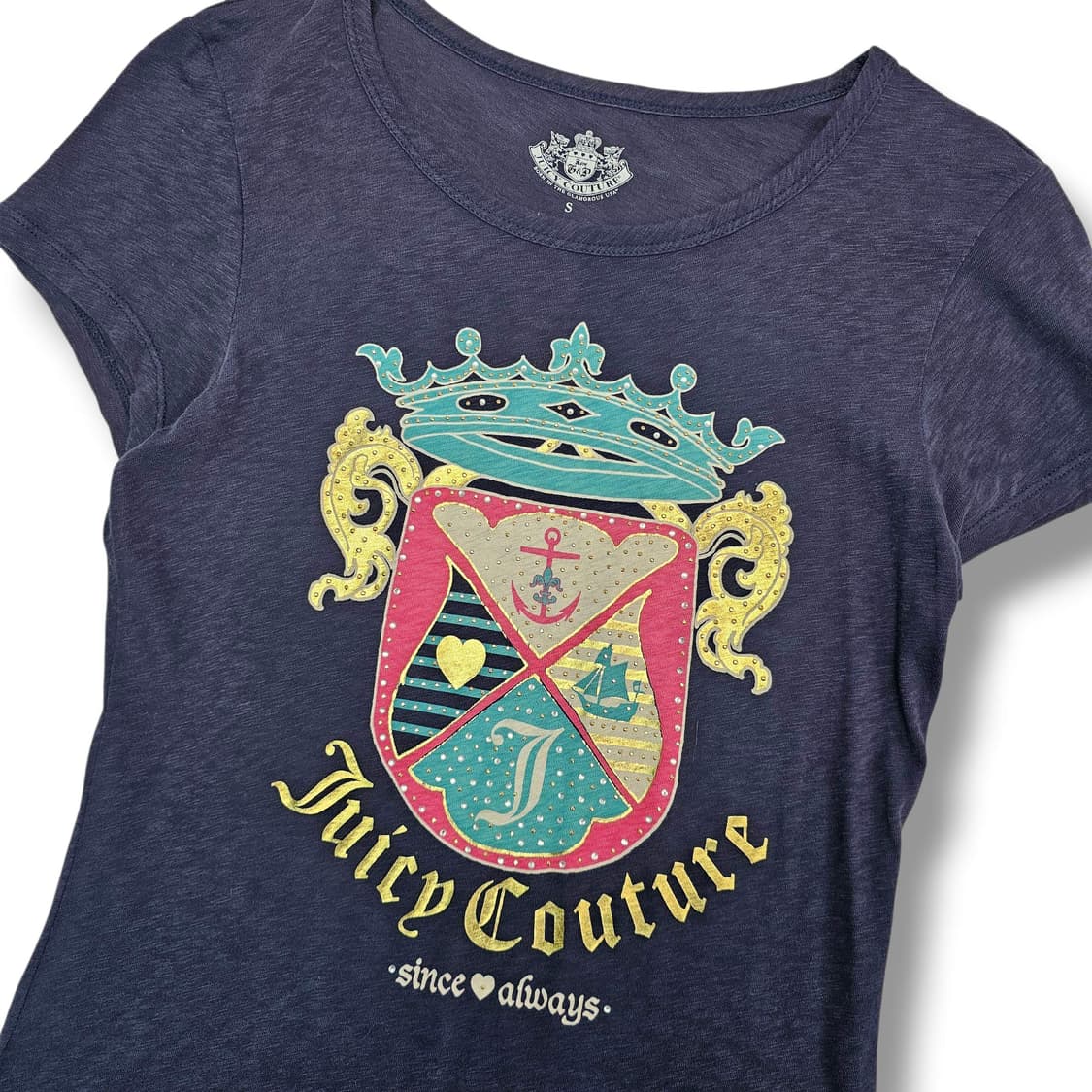 S Juicy Couture 00s 쥬시꾸뛰르 네이비 반팔 티셔츠 상품이미지3