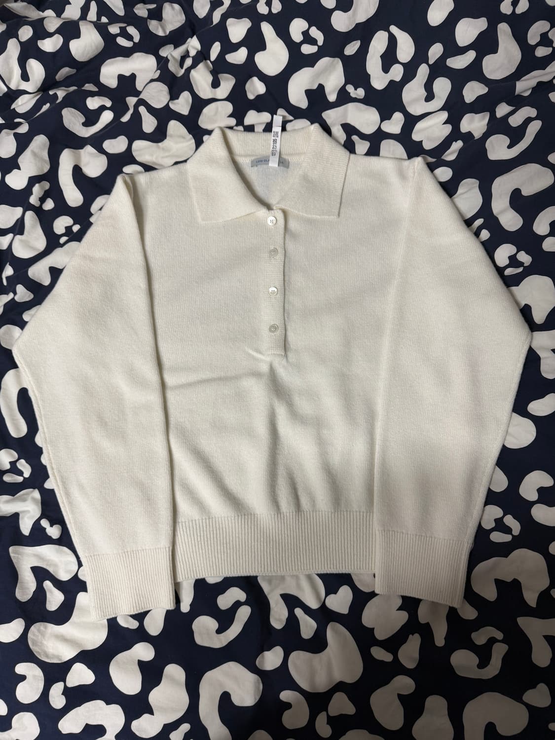 로우클래식 메리노 캐시미어 오픈카라 스웨터 (아이보리) 상품이미지3