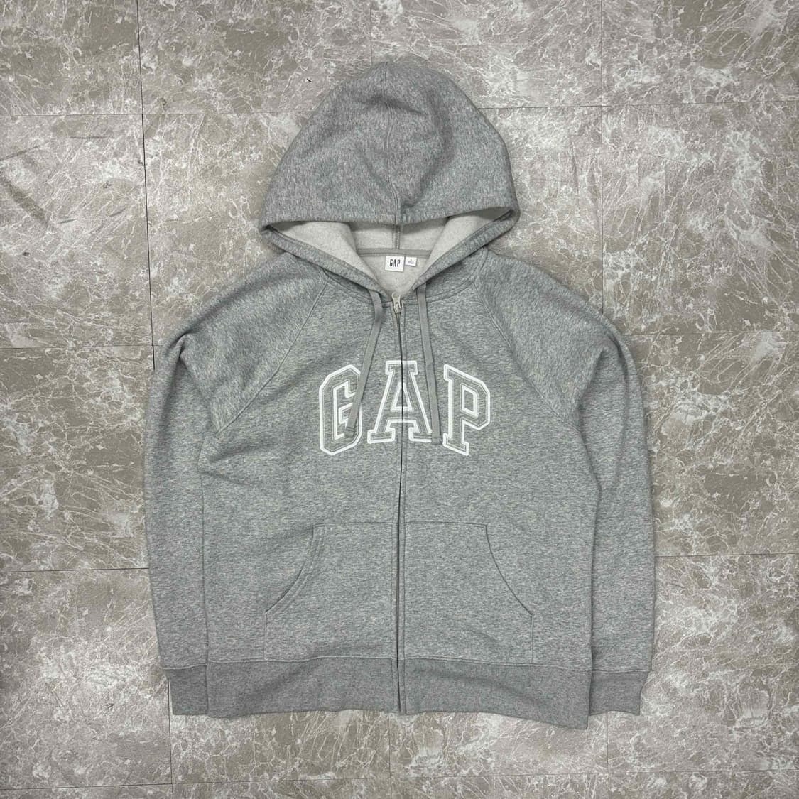 Gap 갭 그레이 핀터깔 폭닥 스웻 후드집업 희귀져지(L) 상품이미지2